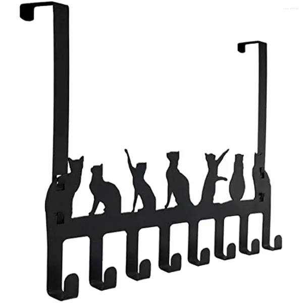 Hooks Windek über den Tür Hakenbügel Heavy Duty Organizer Rack für Handtuchhuthubsrichter Mantel Tuchbeutel - 8 (schwarz)