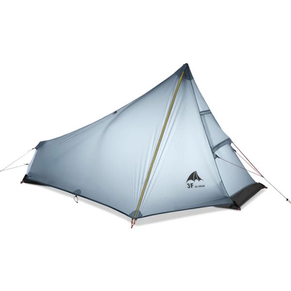 Tierheime 3f UL -Ausrüstung 740g Oudoor Ultralight Camping Zelt 3 Staffel 1 Einzelperson Professionelle 15d Nylon Silicon Coating Stab Stange Tent