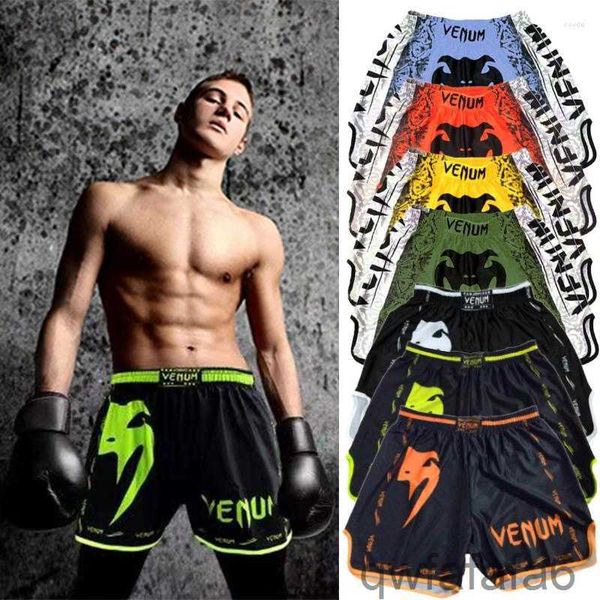 Mens Şort Eğitimi Muay Thai Fighting Figness Fitness Savaş Spor Pantolon Baskılı Boks Giyim