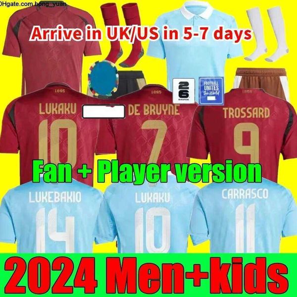 Euro Belgium Cup Cup Soccer Jersey de Bruyne Lukaku Doku Euro Cup National Team Shirt 2025 uomini Kit per bambini Kit messo a casa Train Tielemans Bakayoko