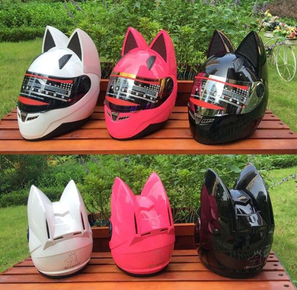 Nuovo casco moto NITRINOS per uomo e donna casco con orecchie da gatto5492605