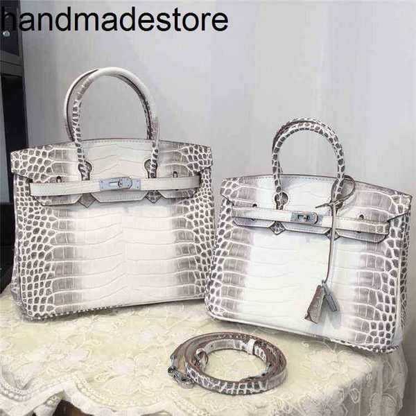 Guida borsa da donna in pelle BK in pelle 35 30 picotina 18 22 motivi di coccodrillo bianco himalayano 30 solo lo stesso stile di grande marchio atmosferico a una spalla