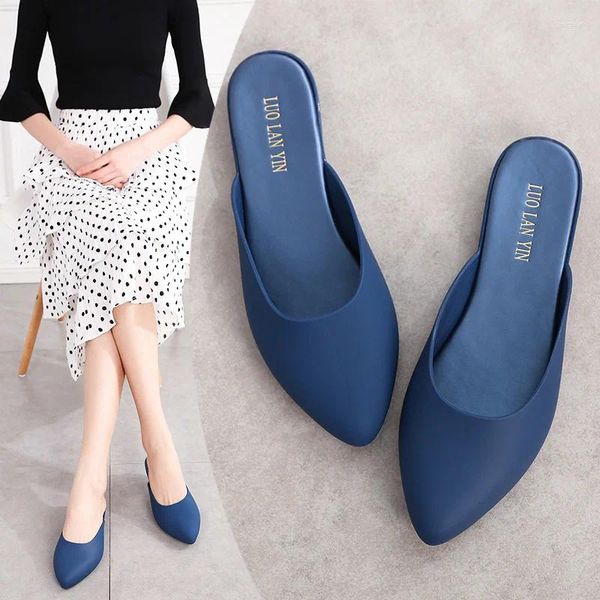 Scarpe casual 2024 Fashion Half Slifors Lazy Rain Domenne Summer Jelly Korean Beach Travel Muller Single