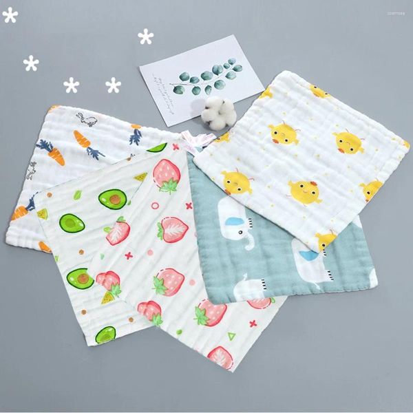 Asciugamano garza di garza quadrata per bambini a sei strati cravatta in tessuto per borna 25x25 cm