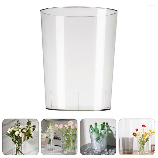 Vasen klare Plastikpflanzentöpfe Wachblumeneimer Ladenabfall Abfallbehälter Einfacher Eisspeicher Fass-Mehrzweck