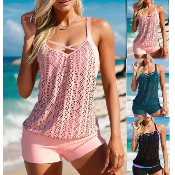 Moda de banho feminina Moda de verão Moda de biquíni Ladies Solid Color Design Hollo Hole Pequeno Beachwear S-6xl