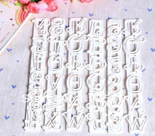 Venda de 6 peças de letras numéricas pasta fondant folho borda reta cortador de bolo goma decoração de bolo ferramentas de arte 2192859