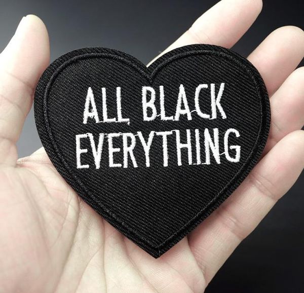 Black Heart Size75x79cm Платывание для одежды железа на вышивке Sew Applique милый тканевый значок Diy Accessories4794666