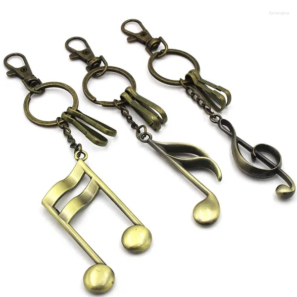 Schlüsselanhänger Musik Schlüsselanhänger DIY Metallhalter Kette Vintage Musiknote 60x21mm Silber Farbe Anhänger Geschenk