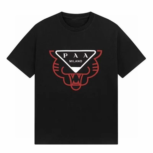 Tasarım Yuvarlak Boyun T Shirt Erkek Gömlek Saf Pamuk Tees Sıradan Kısa Kollu Tişörtler Baskılı Karikatür Aynı Paragraf Üst ​​Kıyafetleri