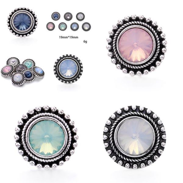 Заклинание браслеты Оптовые 18 -миллиметровые металлические кнопки для защелки NOOSA Много дизайна Стили страза