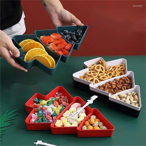 Aufbewahrung Flaschen 2PCS Plastikbehälter Haushalt Wohnzimmer Hochwertige Weihnachtsbaumfach Obstplatten -Bar Küchenzubehör