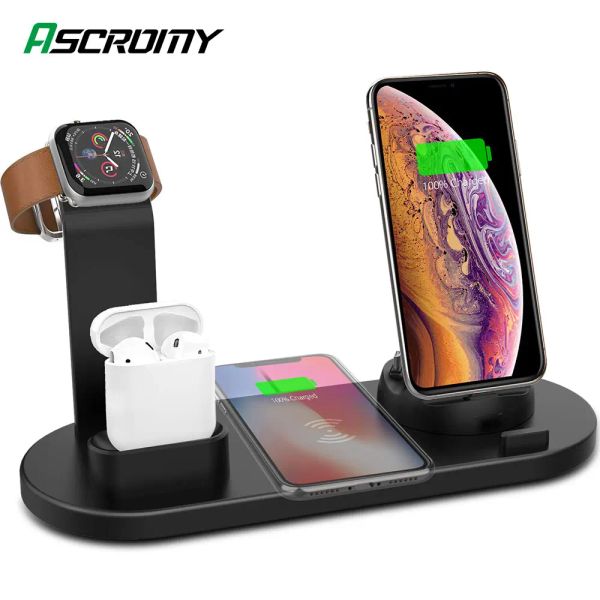 Camicie 4 in 1 stazione dock di ricarica wireless per Apple 5 3 Guarda iPhone 11 Pro Max xr xs 8 più SE2 SE 2020 Docking Charger