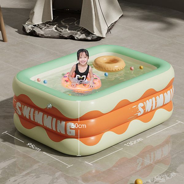 1,3 m aufblasbares Schwimmbad für Kinder baden Badewanne für Babys zusammenklappbare faltbare Paddelpools Sommergarten Wasserspiele
