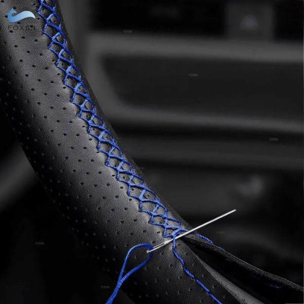 Coperchio del volante interno a mano intrecciata per Peugeot 508 508SW 2011 2013 2014 2014 2016 2017 2017 2018 rivestimento in pelle perforata