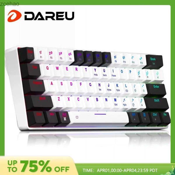 Klavyeler Dareu EK861S RGB Tel Mekanik Klavye 61 Anahtar Kırmızı Anahtar Abs Anahtar Kapak N Anahtar Tuşla Manyetik Ayaklar2404