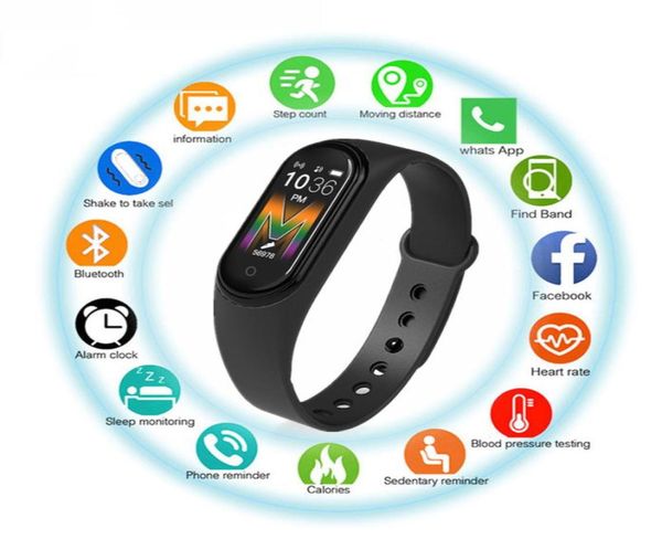M5 Call Smart Watch SmartBand Sport Fitness Tracker braccialetti intelligenti Pressione sanguigna Monitoraggio della frequenza cardiaca reale Smartwatch impermeabile 4542835