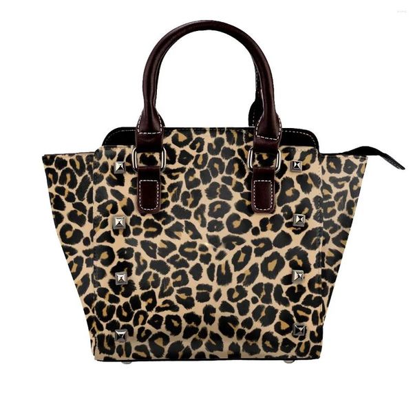 Umhängetaschen Leopardenmuster traditioneller Tasche Tiermuster Geschenke wiederverwendbares Handtasche Leder Streetwear Frau