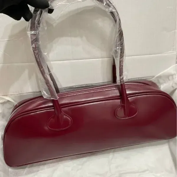 Bolsas de ombro couro de vaca para mulheres coreanas chic saco de bolsa sólida outono axil under axil para bolsa de mão genuína