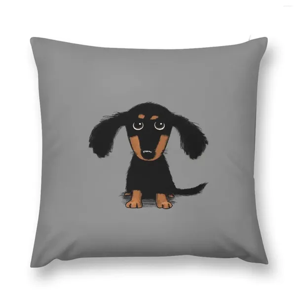 Kissen langhaard Dackel schwarz und braun Welpe Hundewurfs Cover Weihnachten Cover Sofa