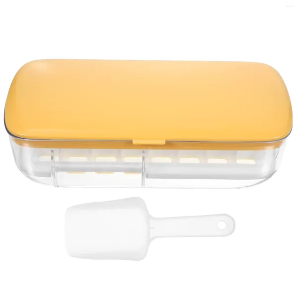 Garranhas de armazenamento Bandeja de gelo de silicone Cubo de molde Creative Box, fabricando bandejas de máquinas para freezer com bin