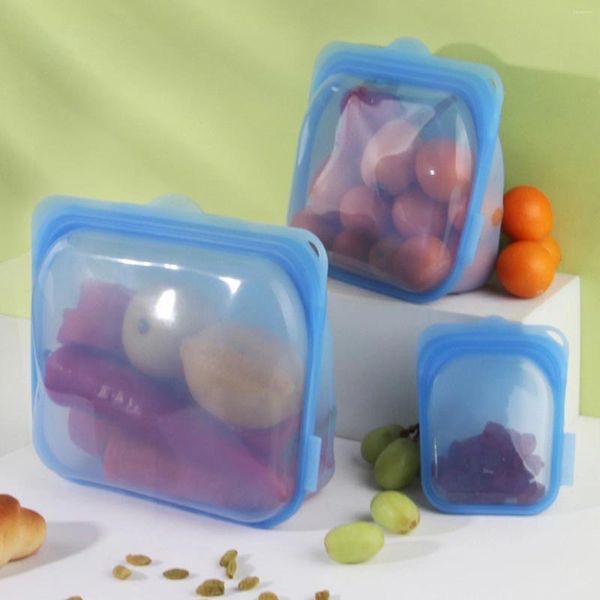 Aufbewahrungstaschen Reißverschlussbeutel wiederverwendbares Silikon -Lebensmittel tragbare Küche Masonglas kreatives langlebiger frischer Wrap Candy Food Box