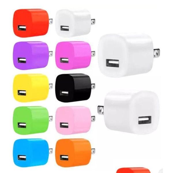 CHARGERS CELIMENTO DE CELIMENTOS DE HIA QUALIDADE COLORF 5V 1A Adaptador de energia do carregador de parede da casa dos EUA para 6 7 7 mais 1906030915 Phones de entrega de gota acces ott3i