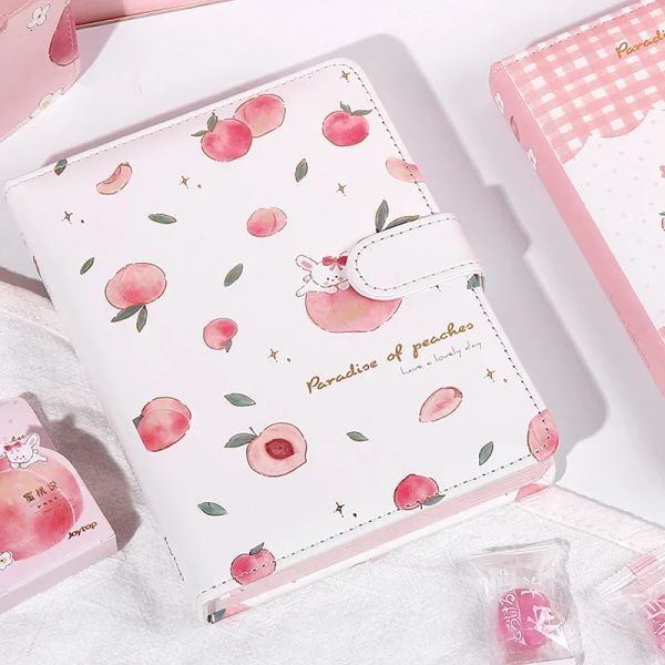 Notebook carino a5 pesca rosa dolce diario dolce quaderno magnetico book book giornalista per ragazze planner planner rifornimenti coreani di cancelleria coreana