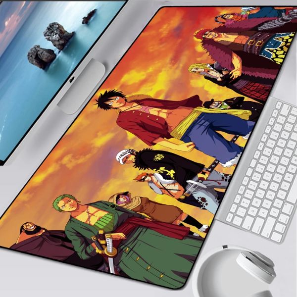 Случаи японская аниме One Piece HD Printing XXL Mouse Pad Accessy Accessy Accessy Accessy Hot Bare Computer Lock Edge Math Dropshipping