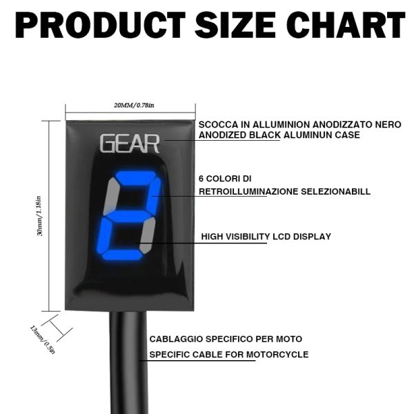 Indicador de exibição de engrenagem LED de motocicleta EFI para Suzuki VL1500 VL 1500 Intruder 2005 2006 2007 2008 2009 2010 2010 2012 Acessórios