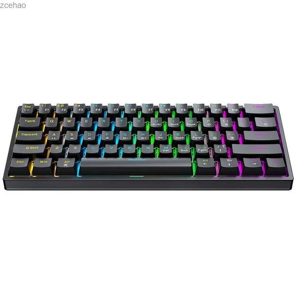 Tastaturen G101 61 Kabel verdrahtete mechanische Tastatur RGB Backlight Tastatur PBT Dual -Farb -Injektionsformelement Tastaturabdeckung Blau Switch PC Gaming Keyboardl2404