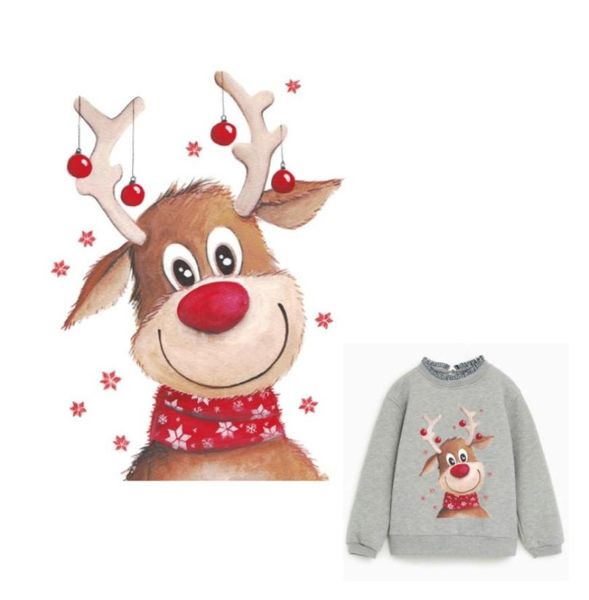Vorstellungen Heat -Transfer -Aufkleber für Kinder Weihnachten Hirsche Santa Eisen auf Transfers T -Shirt Sweatshirt -Taschen Thermo Aufkleber Kleidung PAT1310117
