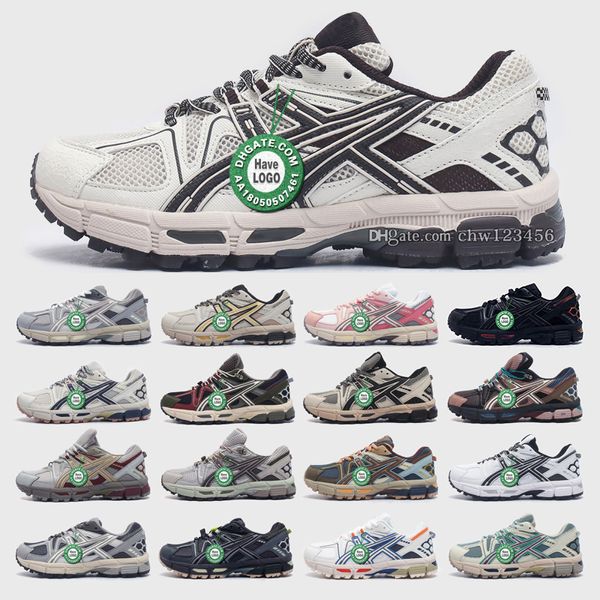 Üst Jel NYC Maraton Kahana 8 Koşu Ayakkabıları 2024 Tasarımcı Yulaf Ezmesi Beton Donanma Obsidian Gri Krem Beyaz Siyah Ivy Açık Trail Spor Ayakları Boyutu 36-45