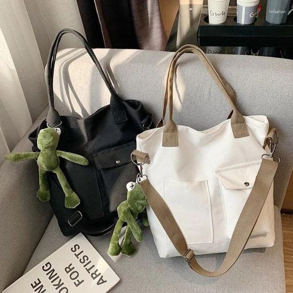 Sırt çantası tuval kadın moda küçük taze tote basit crossbody kış Koreli