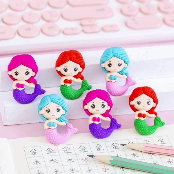 A borracha 36 PCs/lote Kawaii Mermaid Apreia