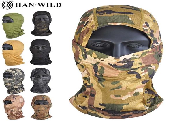 Mimetica mimetica balaclava Maschera a faccia piena per CS Wargame Cycling Hunting Army Bike Liner Tactical Airsoft Cap Scarf6268984