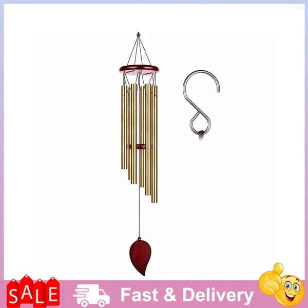 Dekorative Figuren viel Glück Wind Chimes 6 Röhren Glocken Anhänger für Wohnkern im Innen- und Außenbereich 60x11 cm Aluminiumrohrkiefer