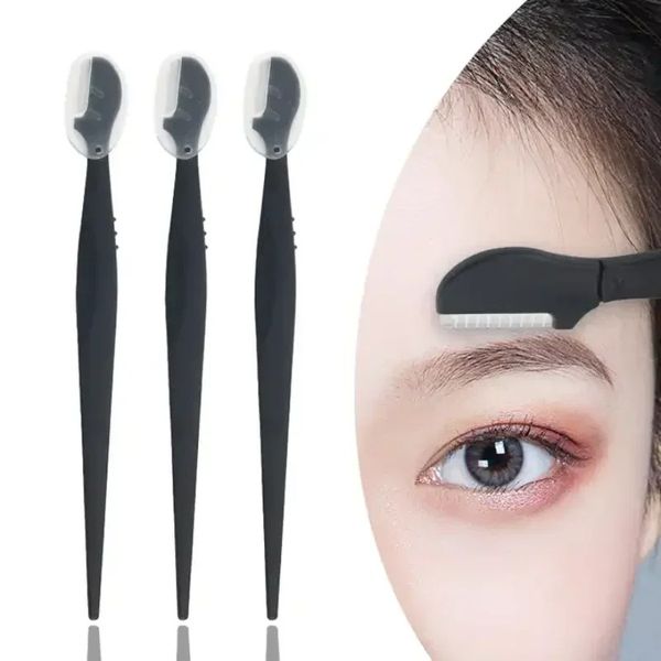 2024 3pcs/Set Eyebrow Rasiermesser Gesichtsbehaarung Augenbrauen Trimmer Make -up -Messer Shaper für Frauen Rasiermesser mit Mütze Augenbrauenmesser Brochas für