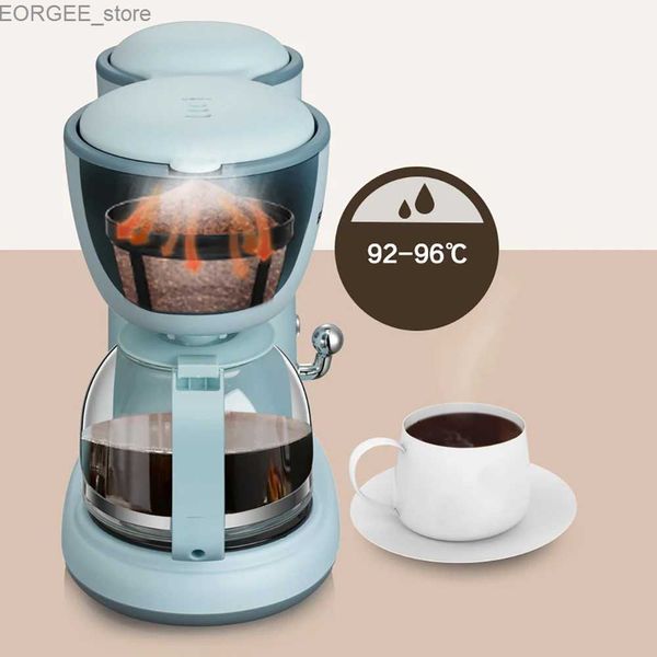 Kaffeemaschinen Espresso Kaffeemaschine 220V Tropfhersteller 600 ml Teekannen Glasflasche Pulver Proof Filter Isoliert Küchengeräte Y240403