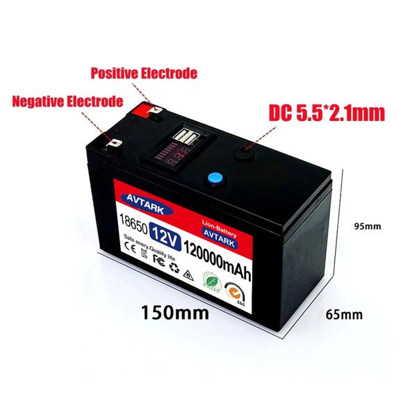 Neues 12 -V -Batterie50AH 65AH 120AH 18650 Lithium -Akku -Batteriepack wiederaufladbare Batterie für Solarenergie Elektrofahrzeug Batterie+12,6 V3