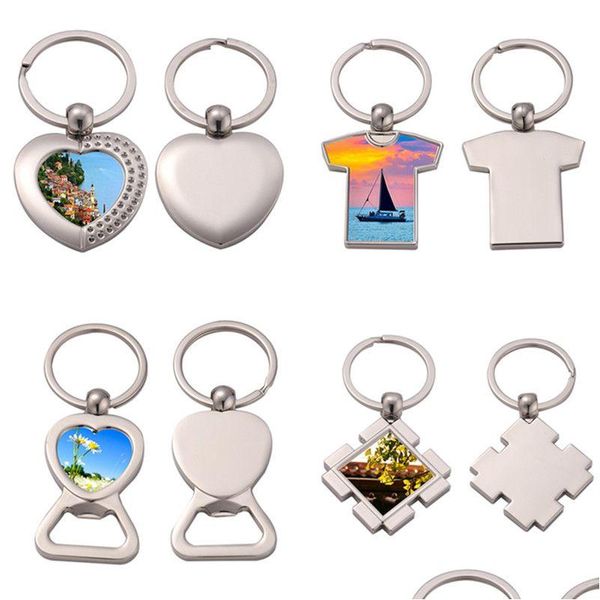 Tornari Designer Sublimation Sublimation Sublimation Blank Heart Heart Round Car Key Rings Apriple Sier Sier Plaxted L Dhhwd