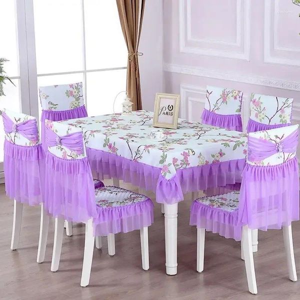 Tale da mesa Rosa Pink Snack Cushion High End estilo chinês Capa de cadeira doméstica de mesa respirável de toalha de mesa de volta