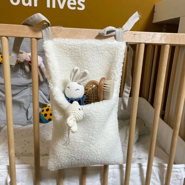 Новая толстая плюшевая детская детская кроватка для хранения пакета портативные двойные карманы новорожденная кроватка для игрушек -организаторов мешок для хранения изголовья