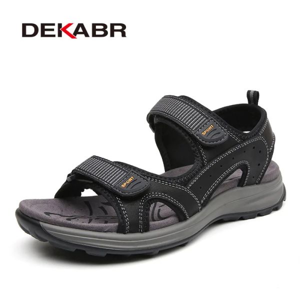 Stiefel Dekabr Männer Sandalen Leder Männer Sommerschuhe Mann neue lässige Wanderschuhe bequeme barfuß sandalen Männer Erwachsene Sandalien