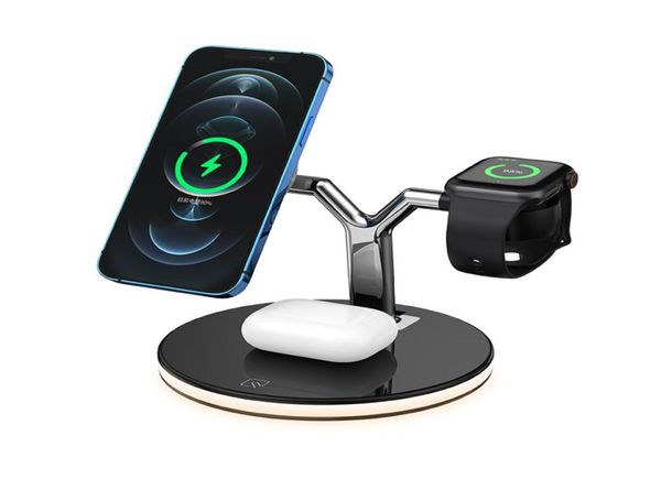 3 in 1 Magnetic Wireless Charger 15W Schnellladestation für Magsafe iPhone 12 Max Ladegeräte für Samsung IP Watch Airpods Pro Wit5047632