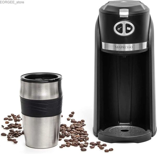 Café das cafeteiras Mixpresso 2 em 1 Grind Brew Mãe de cafeteira automática automática de cafeteira automática de servir com moedor integrado Y240403