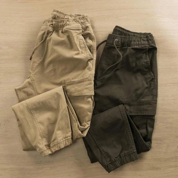 Pantaloni da uomo Grandi uomini pantaloni poliestere in caduta elastica elastica elastici