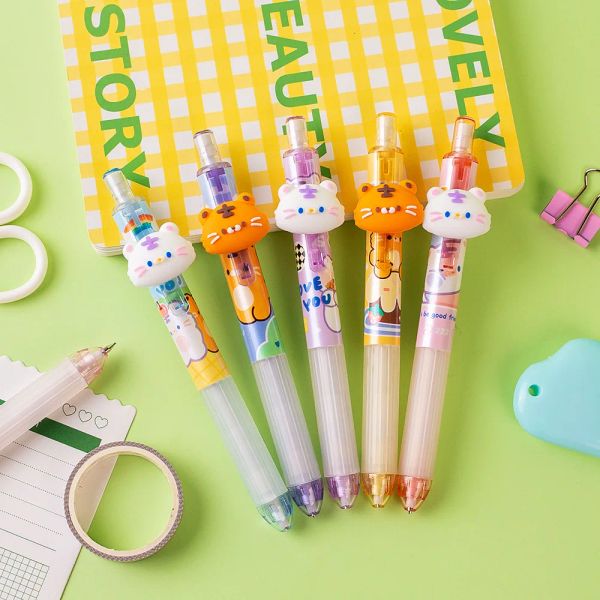 Lápis 28 PCs/lote 0,5 mm Kawaii Tiger Cartoon Lápis mecânicos Lápis fofos Escola de papelaria suprimentos para presente Cartoon Alunos Prêmio