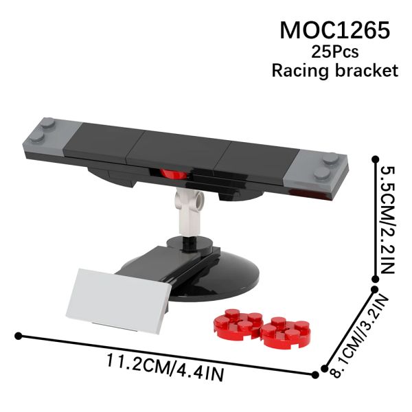 MOC1265 Autofahrzeugausstellungsständer Support für Rennklasse Bausteine Spielzeug für Kinder kreative Geschenke Dekoration