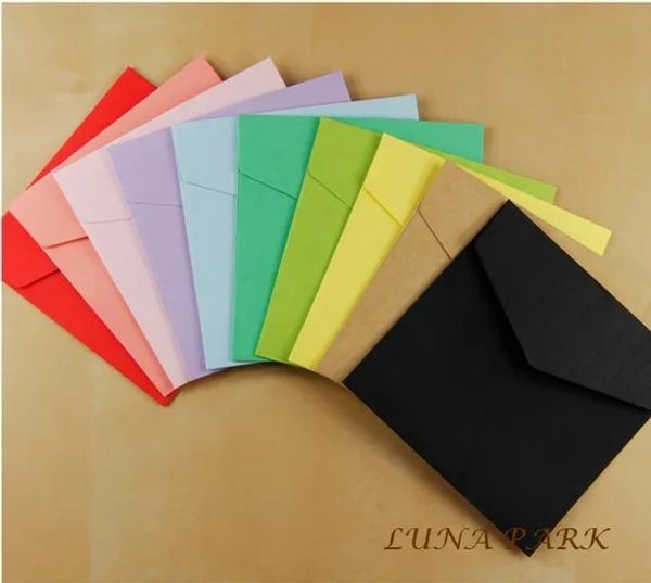 Envelopes multicolor 12 cores tamanho 10x10cm kraft papel envelope pequenos envelopes coloridos envelopes sobres/120 pcs/set/atacado